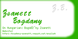 zsanett bogdany business card